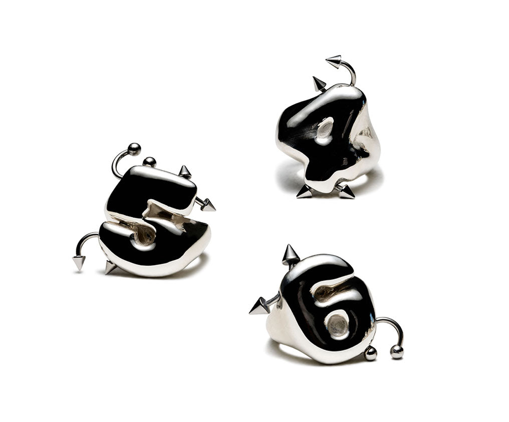 Pierced Bubble Number Rings image 1