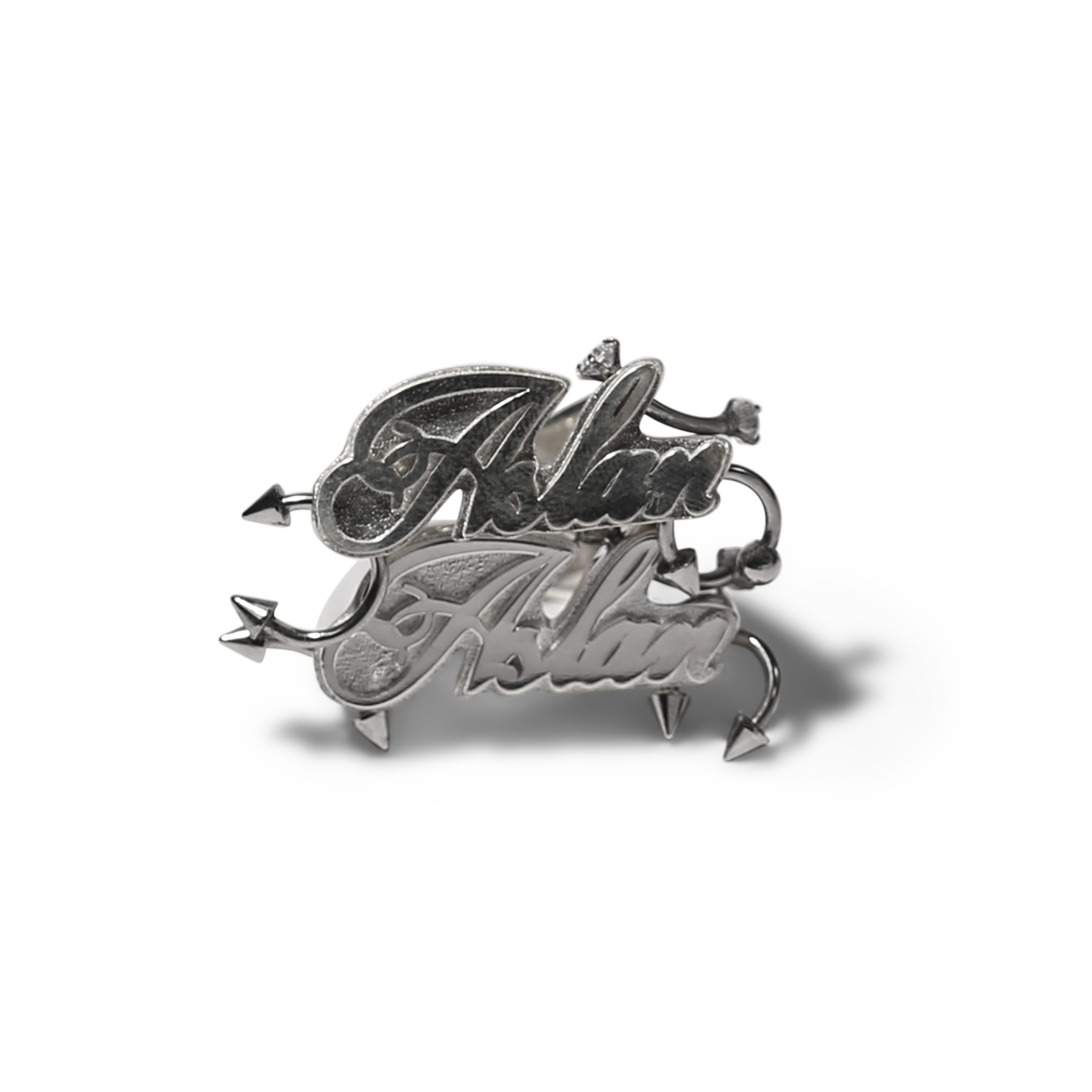 Pierced Signature Nameplate Ring
